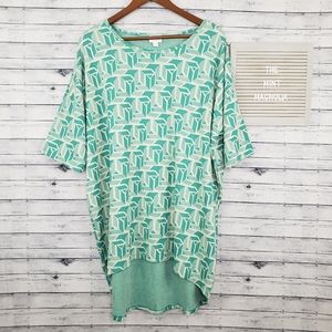 LuLaRoe Mint Geometric Print Tunic Tee